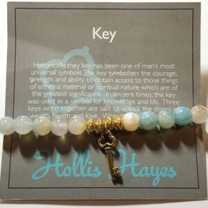 NWT Hollis Hayes Key bracelet blue gold stone